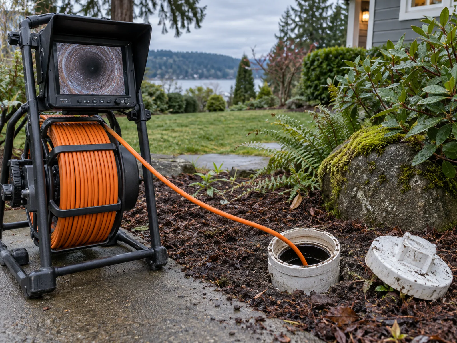 Main sewer line access context for a Bellevue property